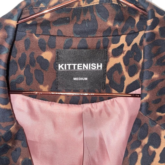 KITTENISH LEOPARD PRINT SINGLE BUTTON JACKET SZ MEDIUM - Picture 3 of 5